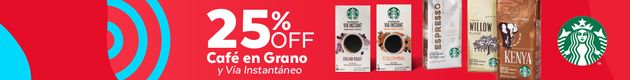 25% OFF Café en Grano y VIA® Instantáneo