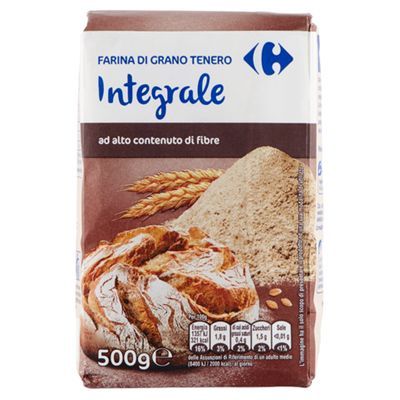 Carrefour Classic Farina di Grano Tenero Integrale 500 g