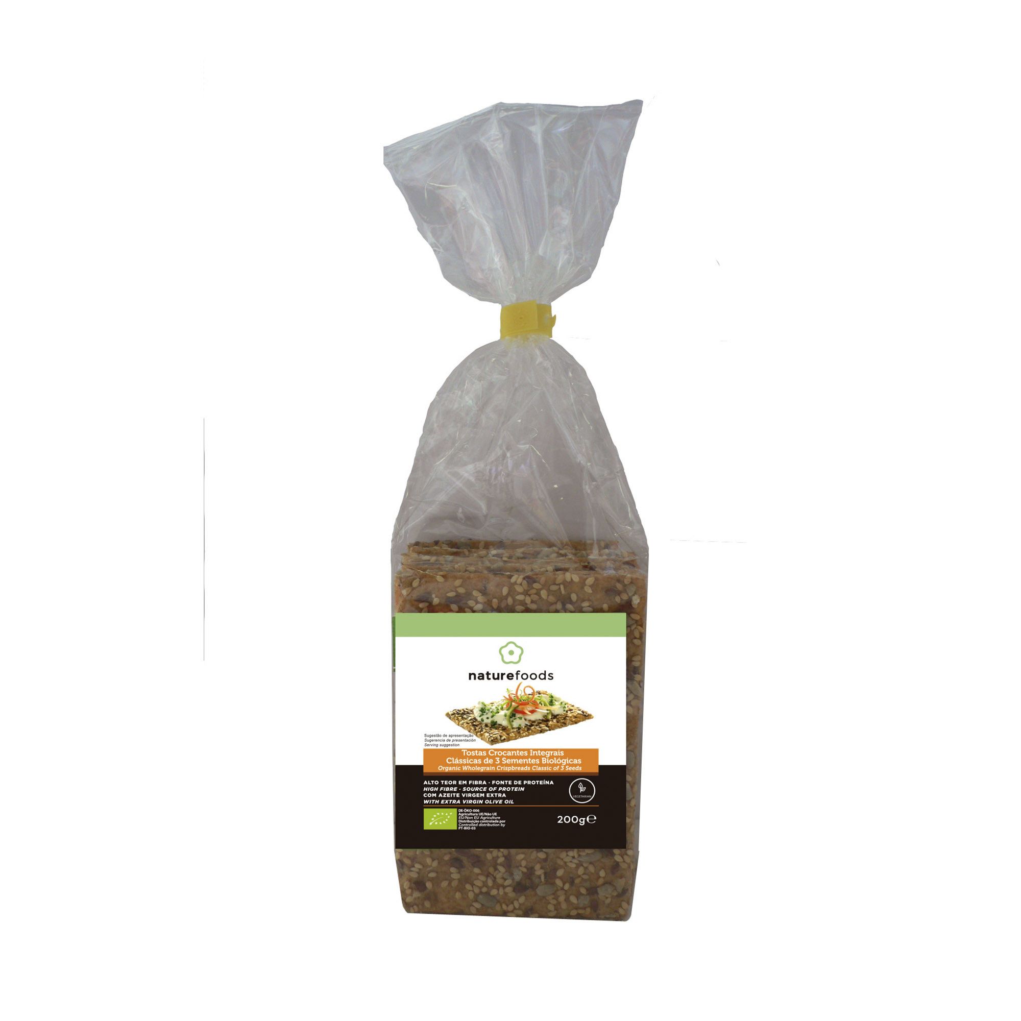 Tostas Crocantes Clássicas 3 Sementes Bio Naturefoods 200 Gramas