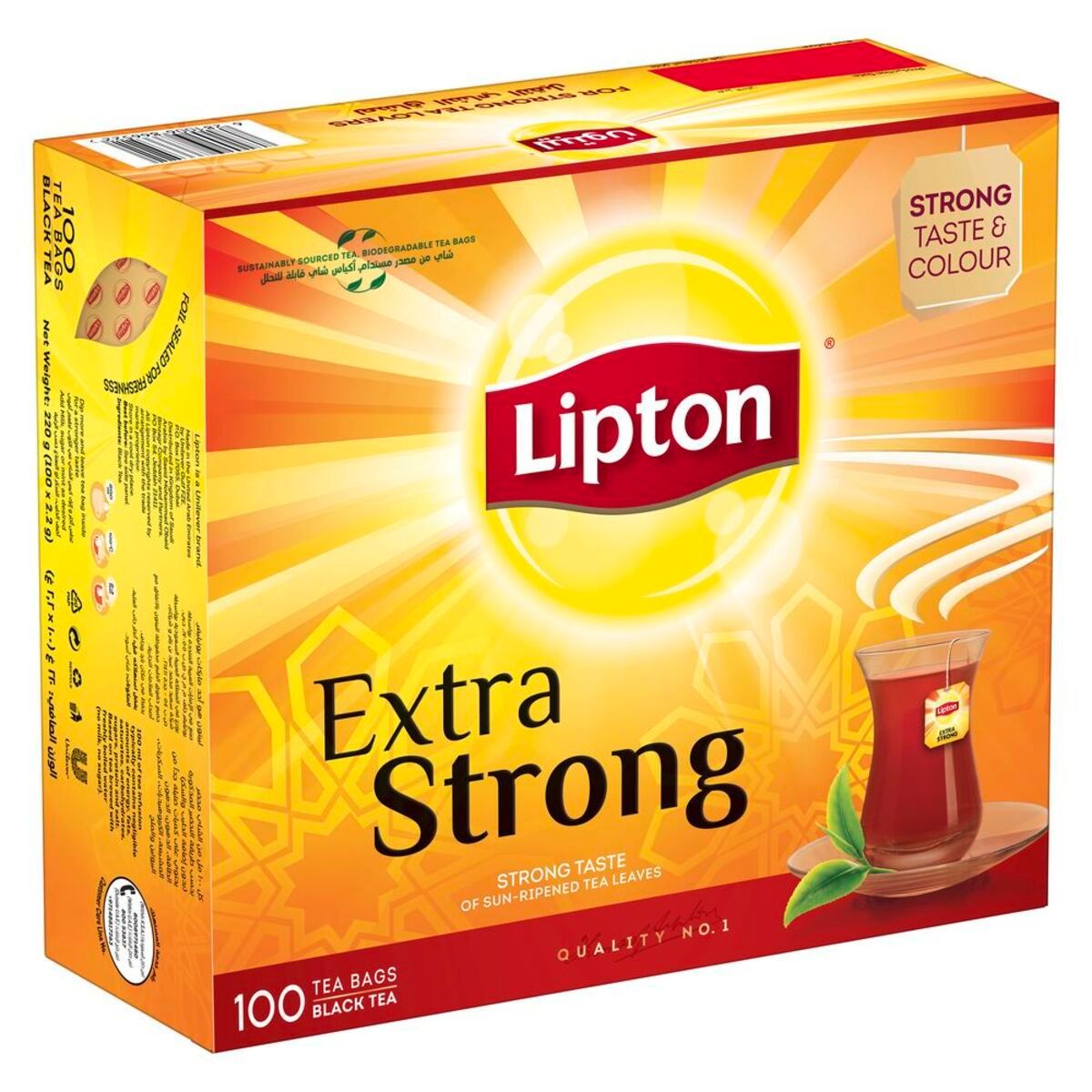 Buy Lipton Yellow Label Extra Strong Tea 100 Bags Online in Bahrain