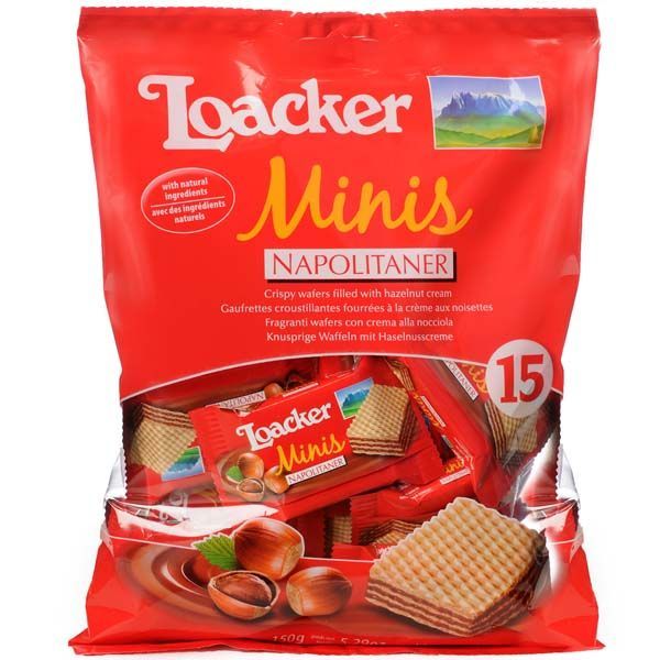 Loacker Minis Napolitaner gusti assortiti in busta da 700 gr. (circa 70pz  da 10 gr) (700 gr) - Assortimento n.1 : : Alimentari e cura della  casa