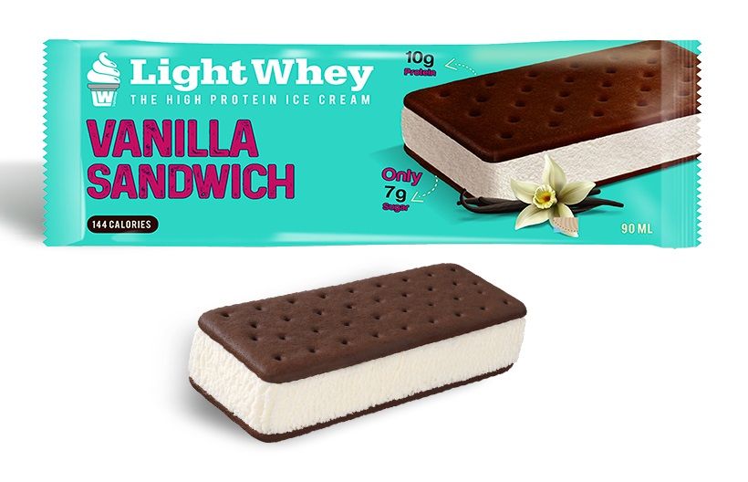 Buy LightWhey High Protein Vanilla Ice Cream Sandwich 90 ml Online in UAE Talabat UAE