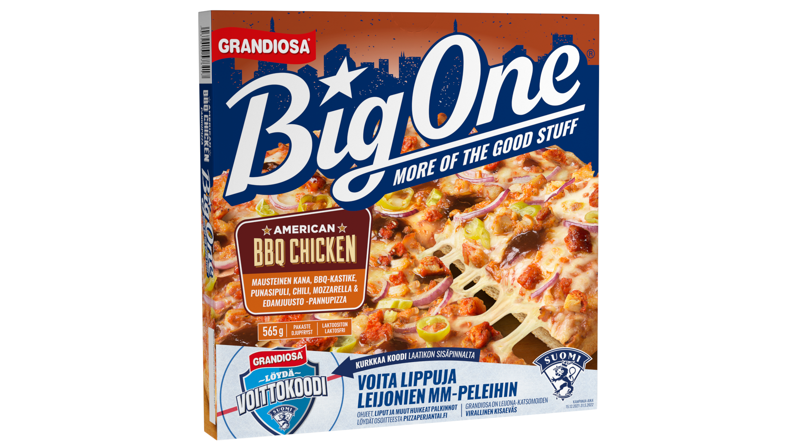 Grandiosa BigOne pan pizza BBQ chicken 565g spiced chicken, barbeque sauce,  red onion frozen delivery from Foodora Market Herttoniemi in