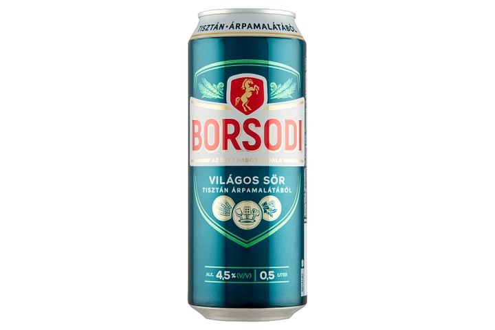 Borsodi világos sör 4,5% 0,5 l