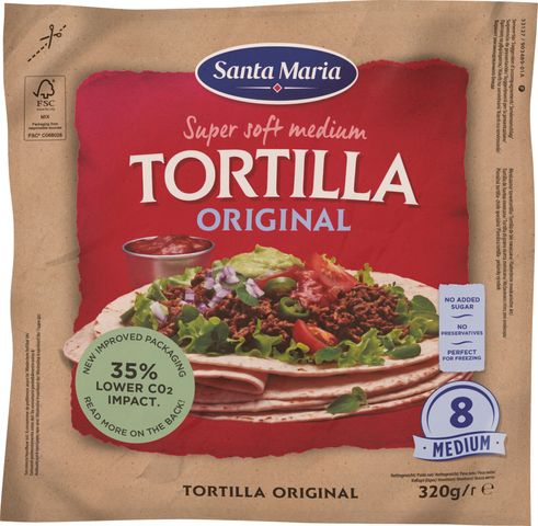 Santa Maria Tortilla pšeničná střední 8 ks 20 cm | 320 g