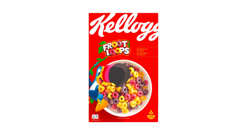 Kellogg's Unicorn Froot Loops gyümölcs ízesítésű gabonakarikák 375 g