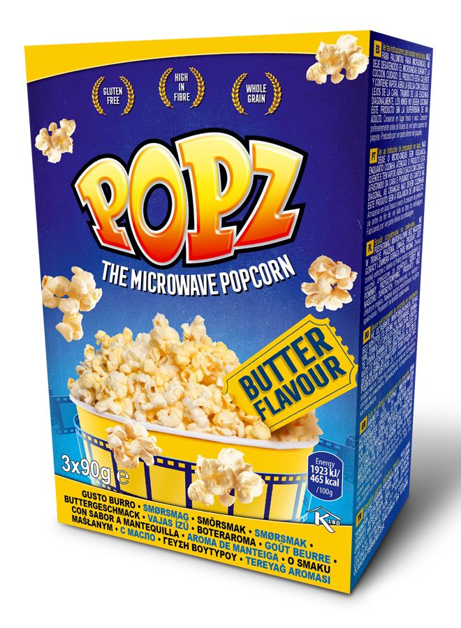 Buy Popz Microwave Popcorn Butter 270 g Online in UAE Talabat UAE
