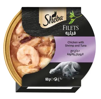 Sheba Fillets Chicken With Shrimp And Tuna Cat Food 60G