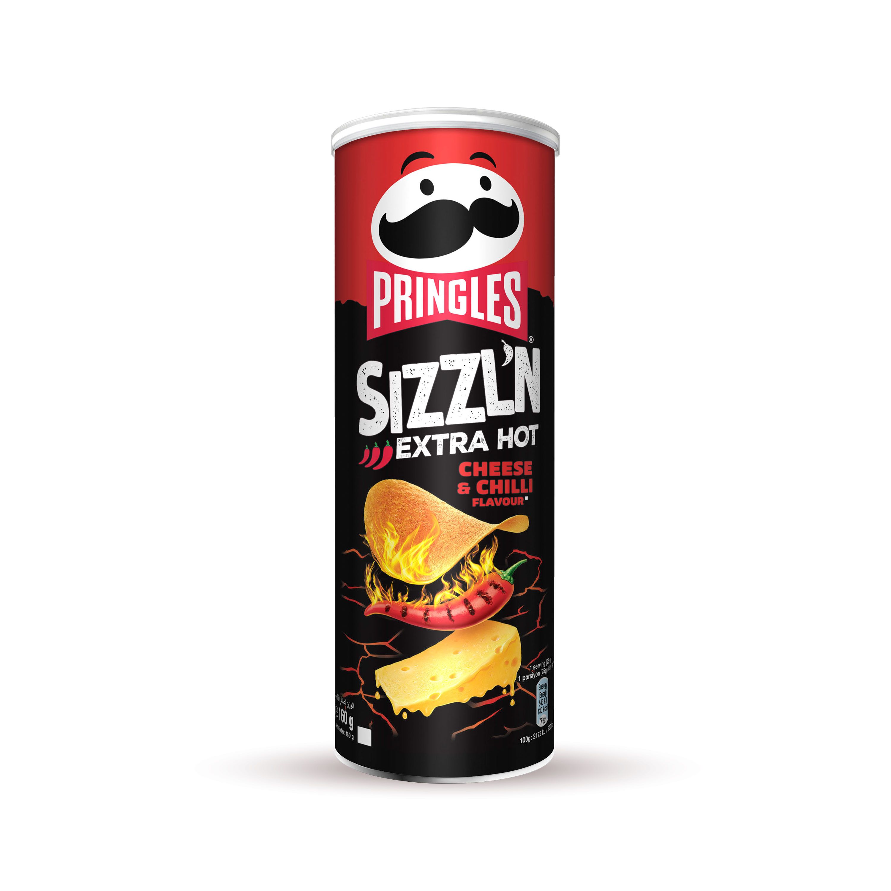 Buy Pringles Sizzl'n Cheese & Chilli Flavour Chips, 160g Online in UAE ...