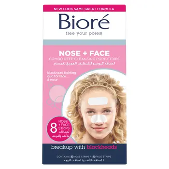 Biore Combo Pack Deep Cleansing Pore Strips Face/Nose 8Pieces