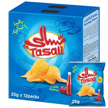 تسالي رقائق البطاطس بنكهة الكاتشب 12×25جرام