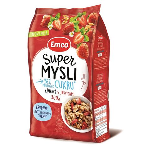 Emco Super mysli bez přidaného cukru s jahodami | 500 g