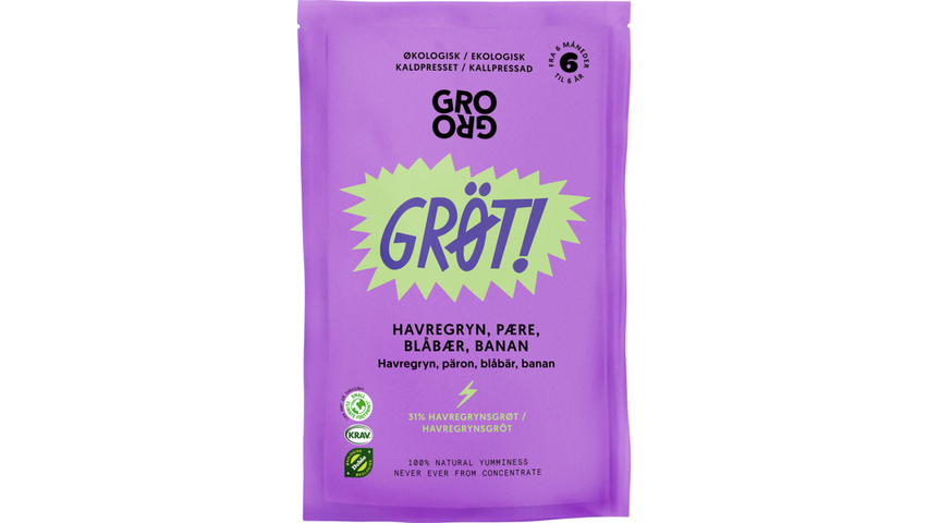 Grogro Grøt m/Blåbær & Pære