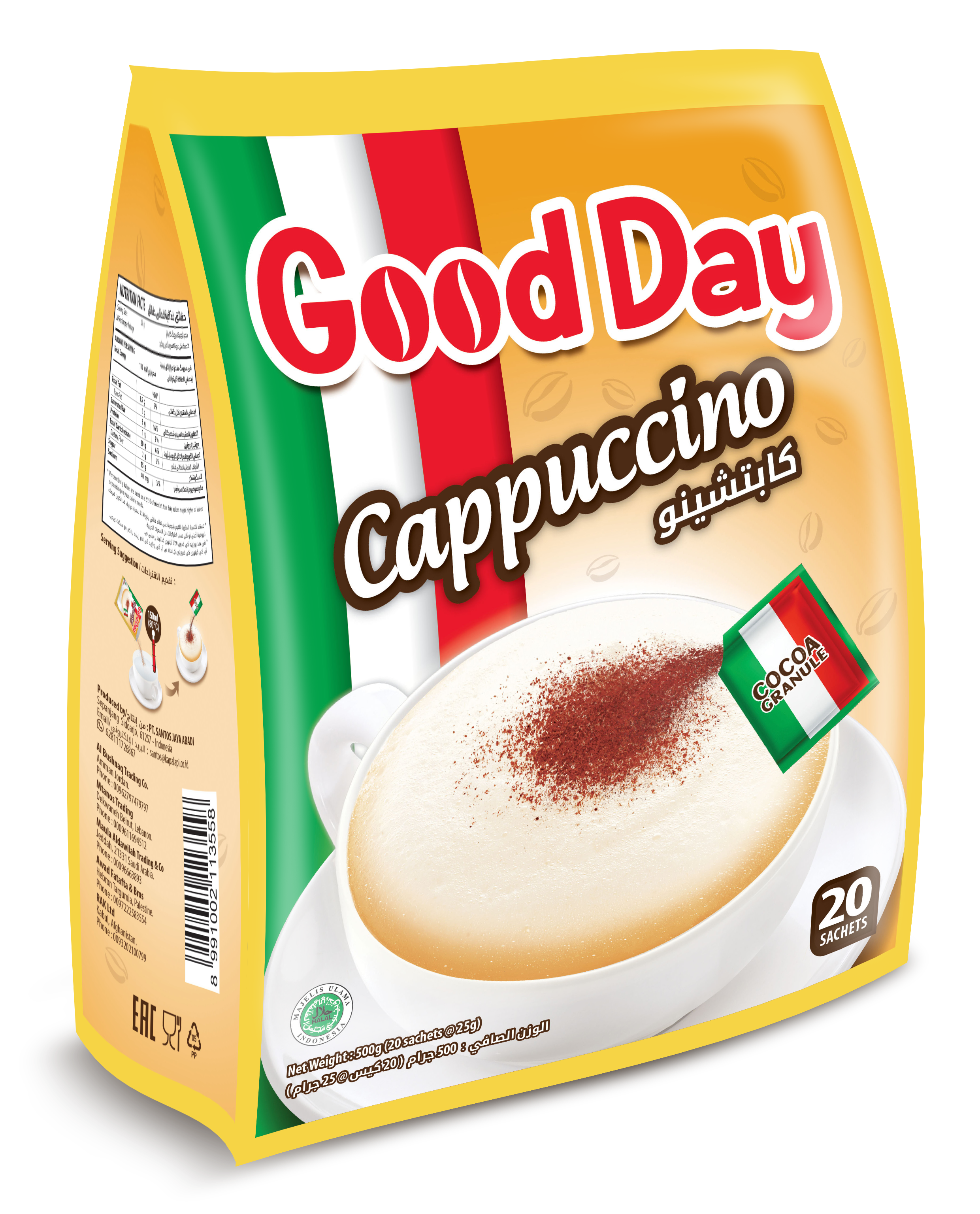 Buy Good Day Cappuccino Sachets, 20x25g Online in Jordan