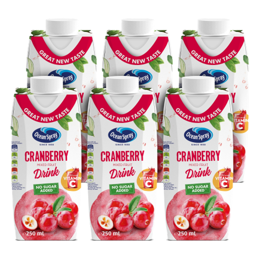 Buy Ocean Spray Cranberry Juice No Added Sugar 6x250ml Online in