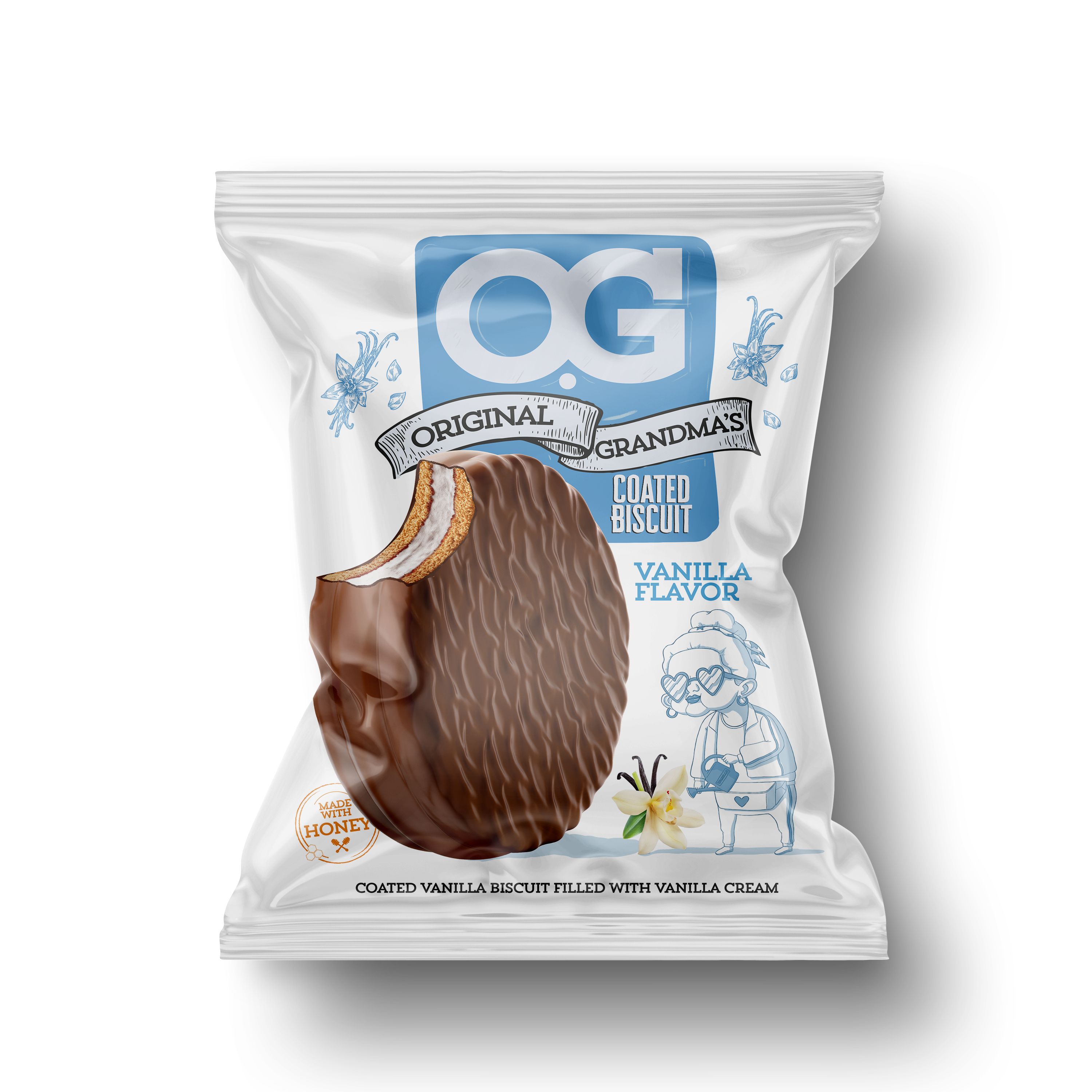 Buy Original Grandma's Chocolate Coated Biscuit Filled with Vanilla