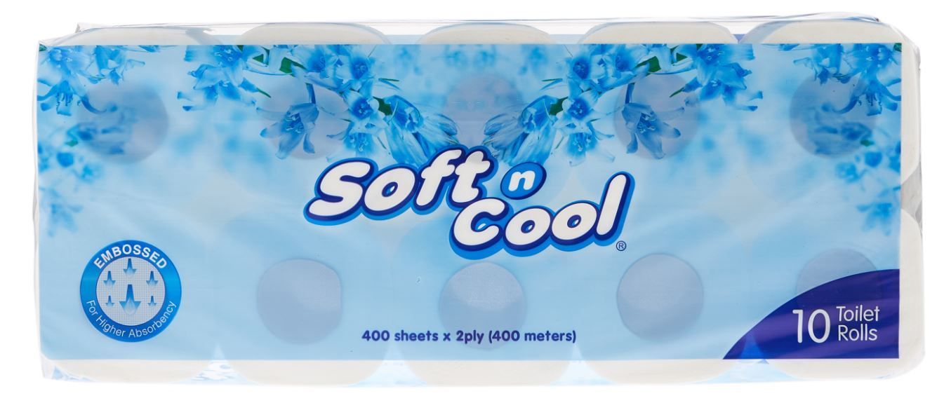 Buy Soft N Cool Toilet Roll, 10 Rolls x 400 Sheets Online in Kuwait