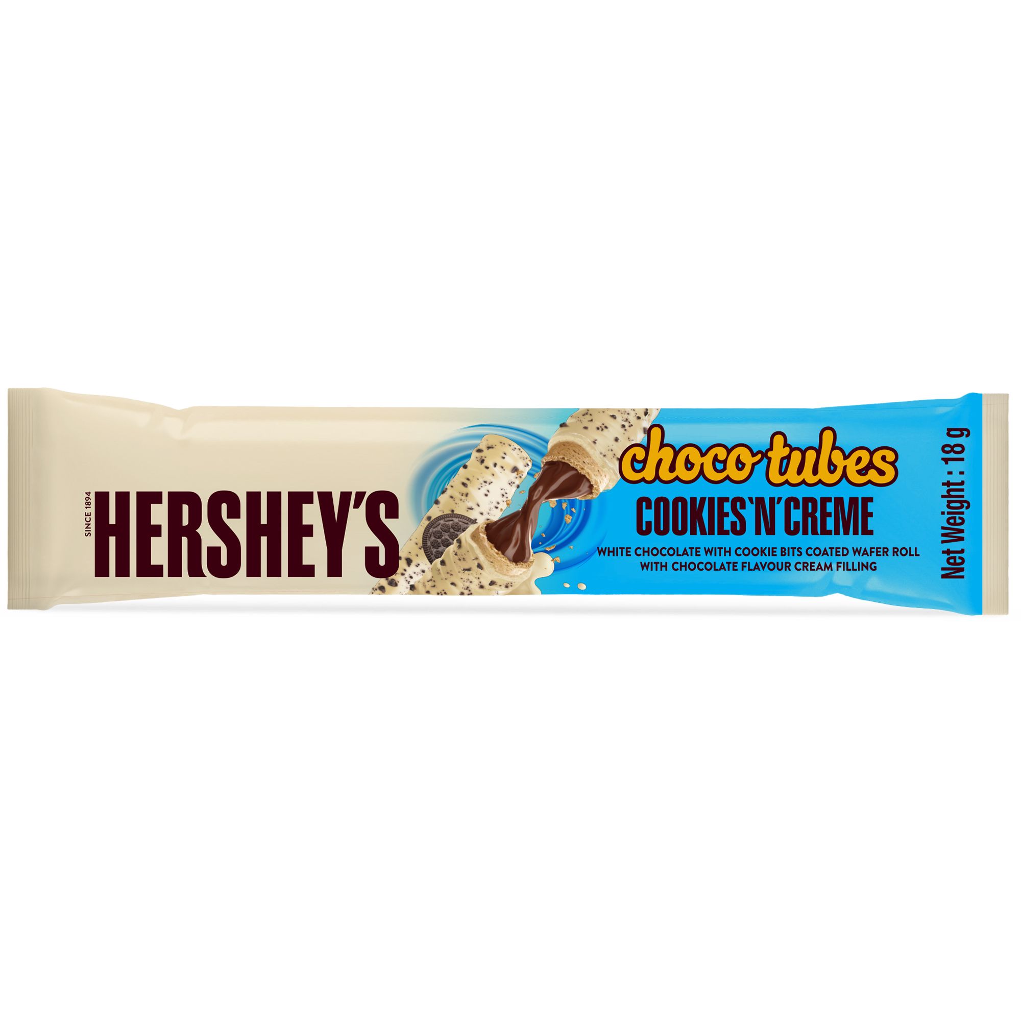 Buy Hershey's Chocotubes Cookies â€˜Nâ€™ Creme Wafer Roll with White ...