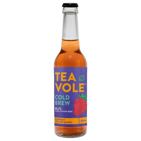 Tea Vole Ledový čaj Rooibos s jahodou | 330 ml