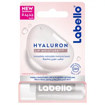 Labello Lip Balm, HYALURON Lip Moisture Plus, Sheer Rosé, 5.2g