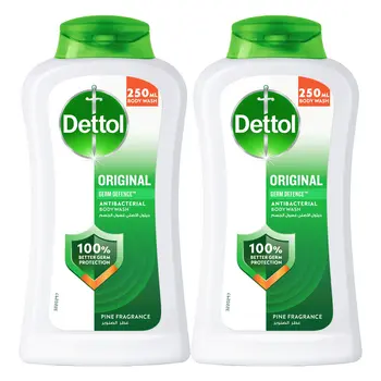 Dettol Original Antibacterial Body Wash with Pine Fragrance 250 ml x 2 Pcs