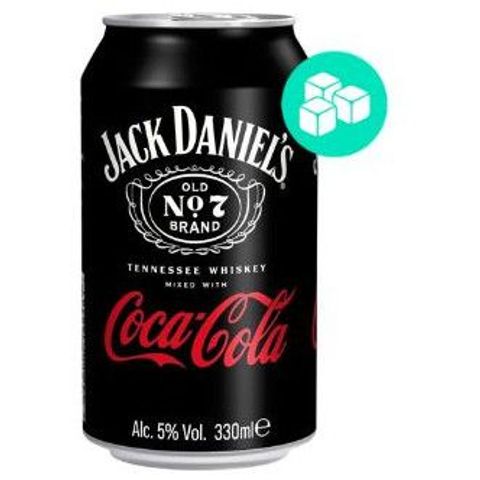 Coca Cola és Jack Daniel's Tennessee Whiskey alkoholos szénsavas üditőital 5% 330 ml