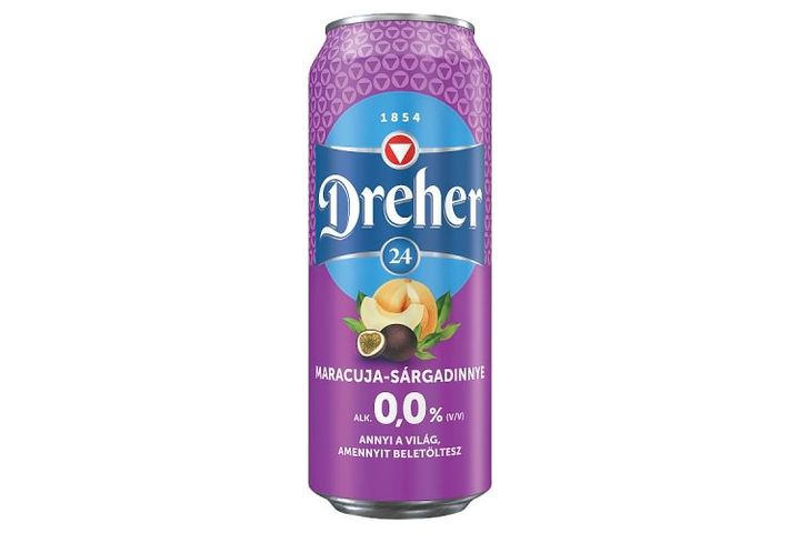 Dreher 24 Alcohol-Free Lager Beer and Passion Fruit- Melon Flavoured Drink Mix 0,0% 0,5 l