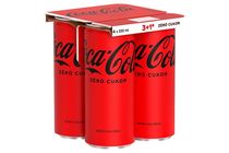 Coca-Cola Zero Cola-Flavoured Energy-Free Carbonated Soft Drink with Sweeteners 4 x 330 ml