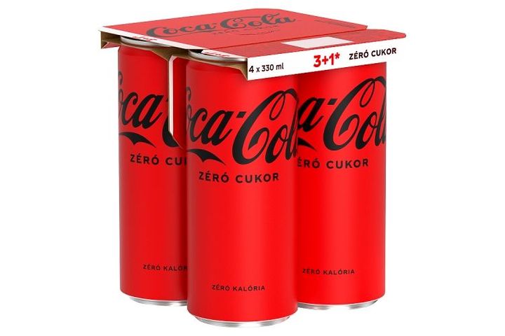 Coca-Cola Zero colaízű energiamentes szénsavas üdítőital édesítőszerekkel 4 x 330 ml