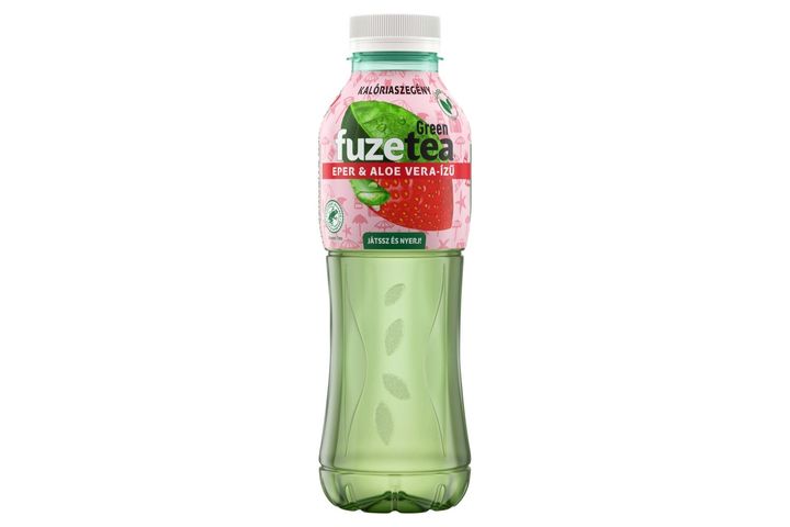 FuzeTea szénsavmentes eper-aloe vera-ízű üdítőital zöld tea kivonattal 500 ml