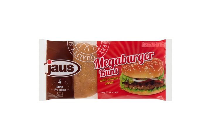 Jaus Hamburger Buns with Sesame Seeds 4 x 75 g (300 g)