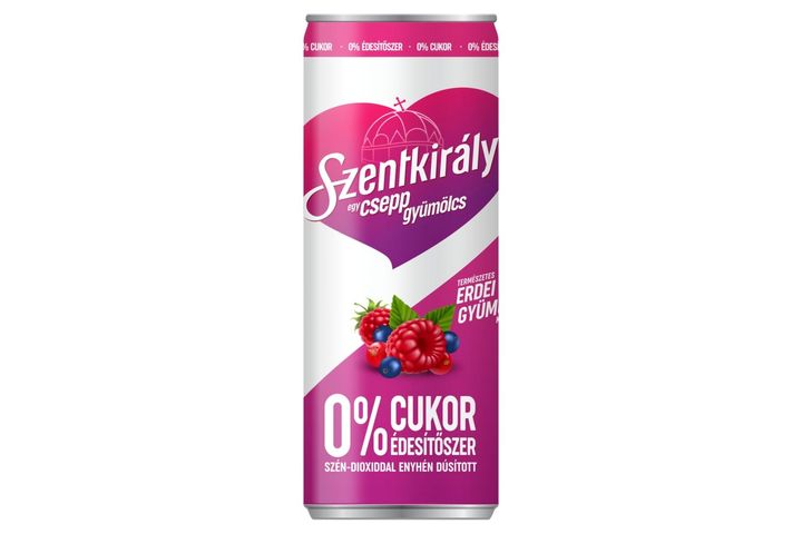 Szentkirályi Egy csepp gyümölcs Forest Fruit Flavoured Lightly Carbonated Beverage 250 ml