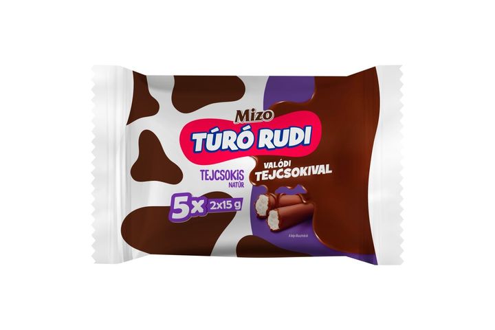 Mizo Túró Rudi Unflavoured Cottage Cheese Dessert with Milk Chocolate Coating 5 x 2 x 15 g (150 g)