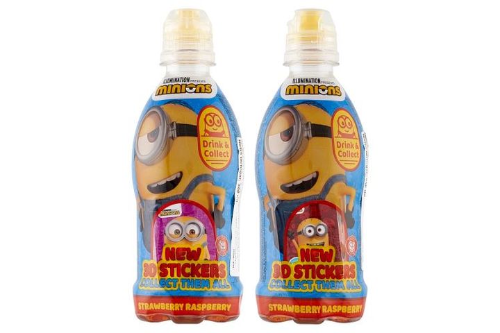 Vitamizu Minion Non-Carbonated Strawberry-Raspberry Drink for Children + 3D Sticker 350 ml