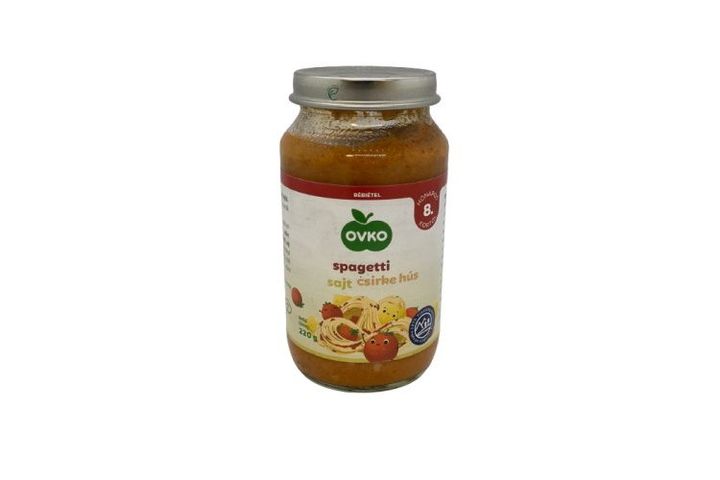 OVKO Spagetti csirkehússal és sajttal 8 hónapos kortól 220 g