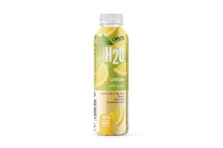 Rio H2O Lemon szénsavmentes és alkoholmentes ital forrásvízből rosttal és vitaminokkal 400 ml