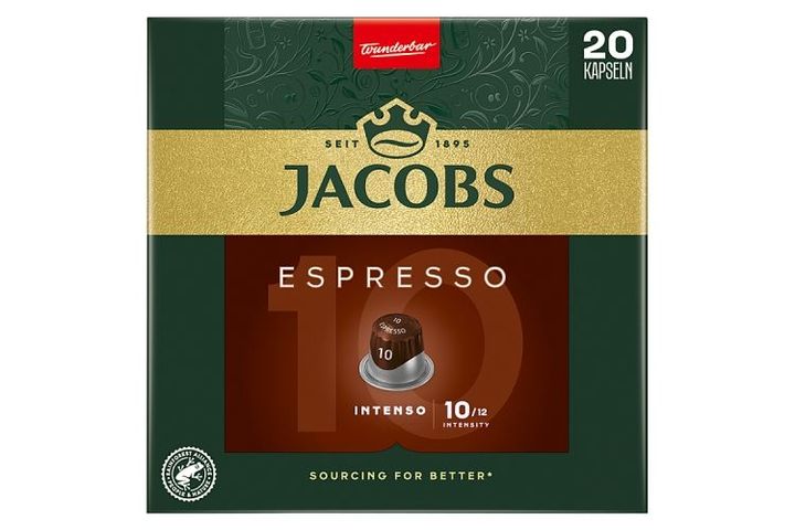 Jacobs Espresso Intenso őrölt-pörkölt kávé kapszulában 20 db 104 g