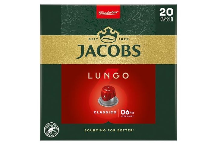 Jacobs Lungo Classico őrölt-pörkölt kávé kapszulában 20 db 104 g