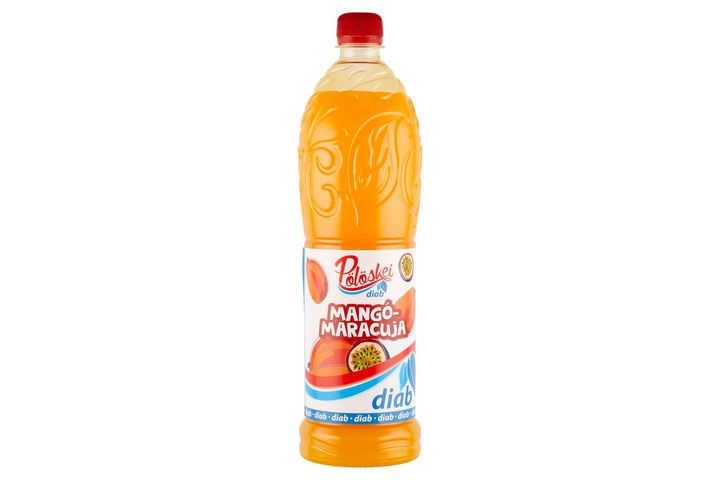 Pölöskei Diab Mango-Passion Fruit Flavored Syrup with Sweeteners 1 l