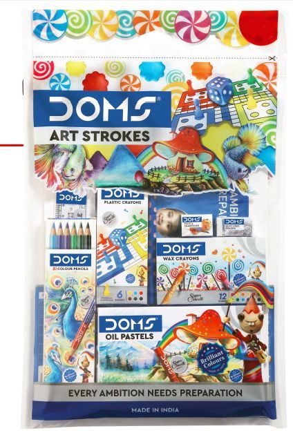 Buy Doms Art Strokes Kit (Drawing book with 12 Sketch Pens) Online in ...