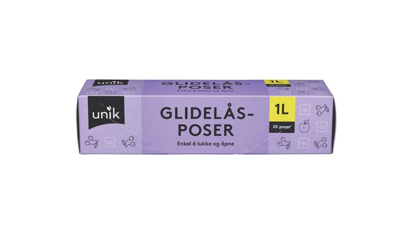 Unik Glidelåspose 1l | 20stk