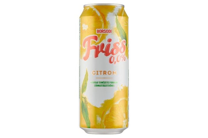 Borsodi Friss 0,0% Lemon Flavored Drink and Non-Alcoholic Beer Mixture 0,5 l