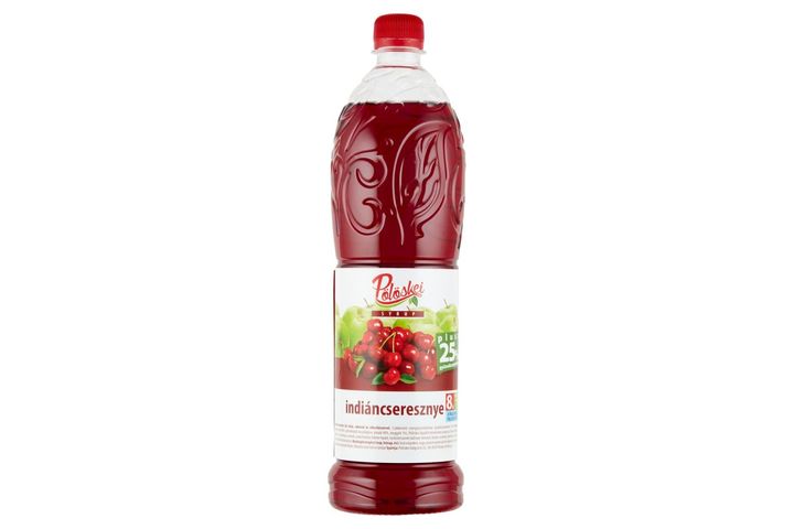 Pölöskei Indian Cherry Flavored Syrup with Sugar and Sweetener 1 l