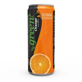 Green Cola Orange Soft Drink Can 330 ml