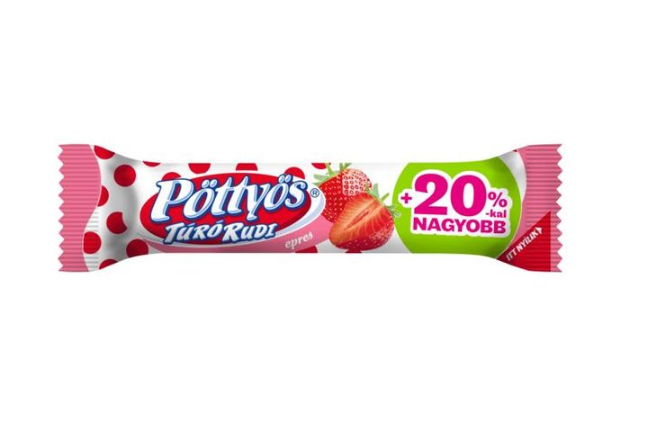 Pöttyös Túró Rudi Strawberry Flavoured Cottage Cheese Dessert with Cocoa Coating 36 g