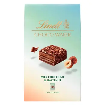 Lindt Milk Chocolate Wafer With Hazelnut, Bag 135g
