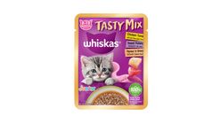 Whiskas PouchTasty Mix Junior Chicken Tuna and Sweet Potato Flavour in Gravy 70g
