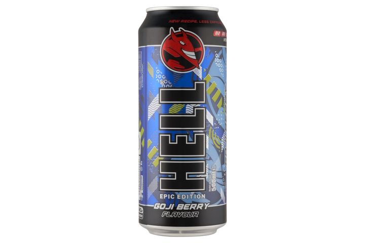 HELL Epic Edition goji bogyó- és tuttifruttiízű, koffeintartalmú szénsavas alkoholmentes ital 500 ml