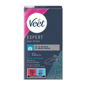 Veet Hair Removal Wax Strips for Sensitive Area and Sensitive Skin Wax Strips 16Pieces