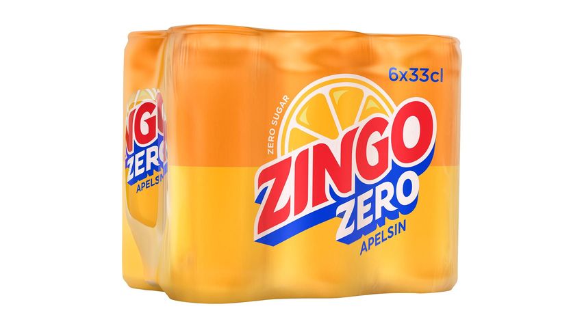 Zingo Soft Drink Orange Zero 33cl 6-p